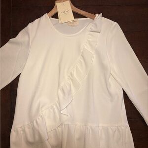 NEW Sézane White Ruffle Top
